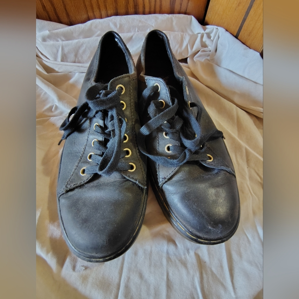 Black Leather Doc Marten "Farrell" Shoes